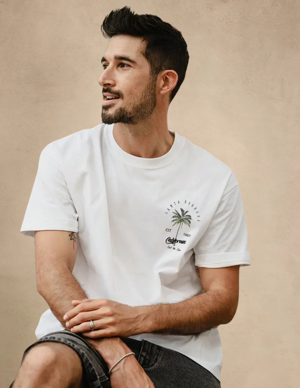 T-shirt Męski W Kalifornijskim Stylu