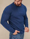 Elastyczny Sweter Męski W Prążek