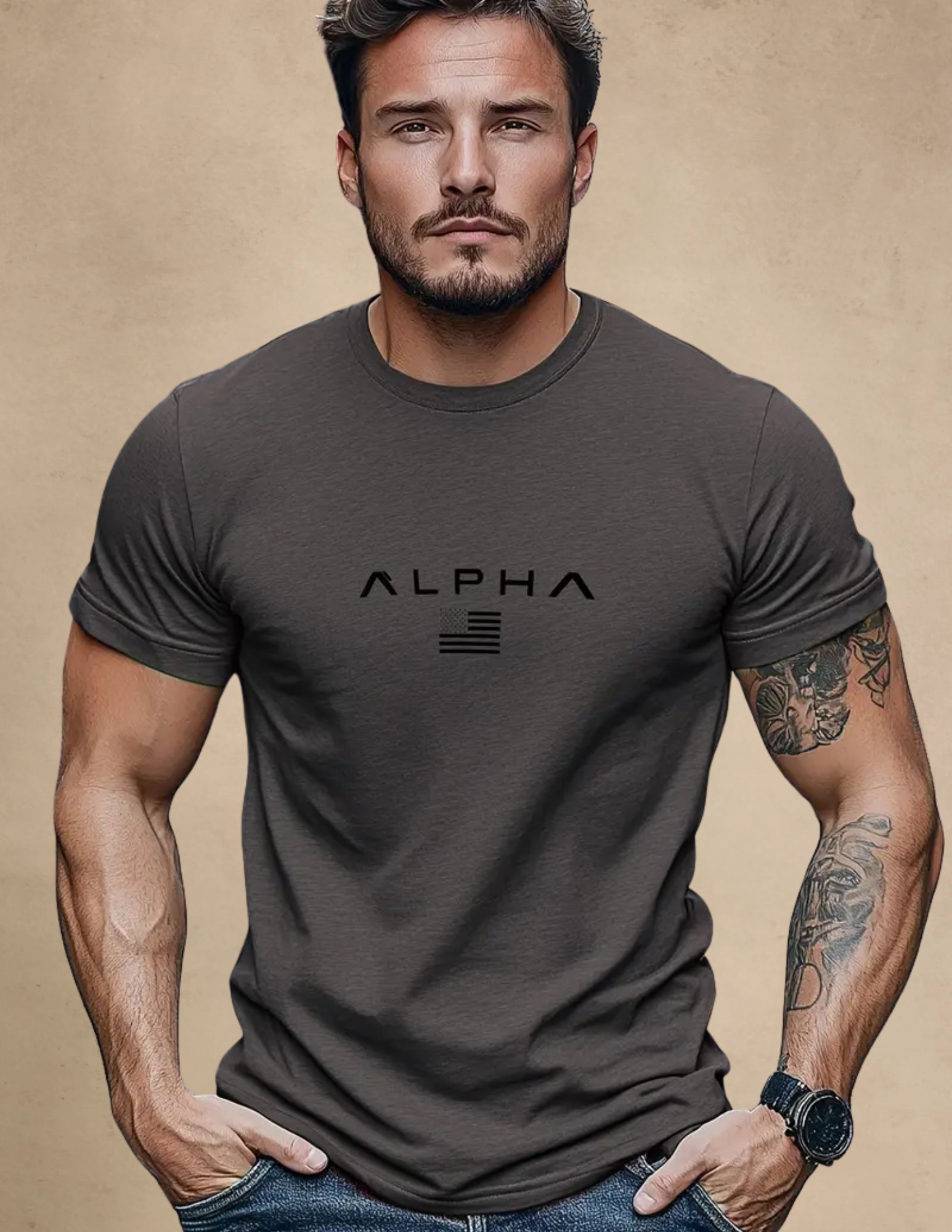 T-shirt Męski Klasyczny z Napisem – Biały, Szary, Czarny i inne
