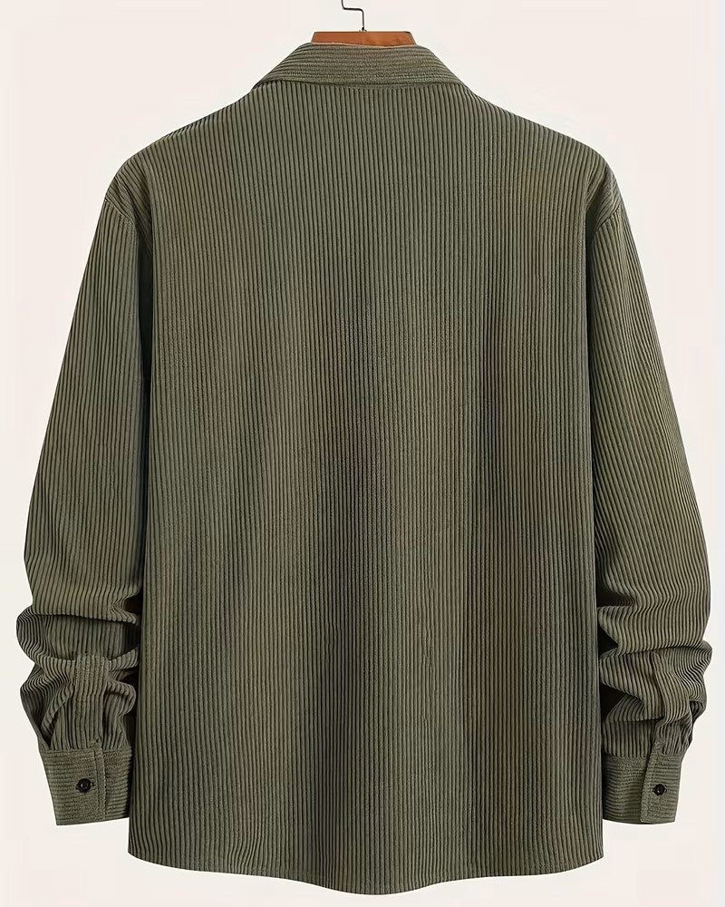 Overshirt Uomo in Velluto a Coste Manica Lunga