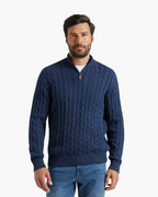 Sweter Męski Half-Zip Bawełniany