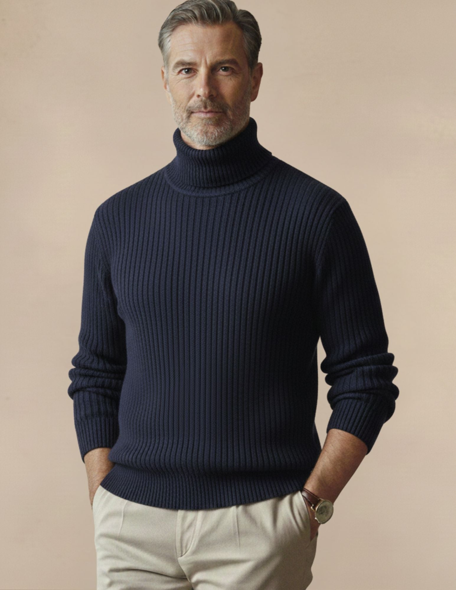 Elegancki Sweter Męski Z Dekoltem