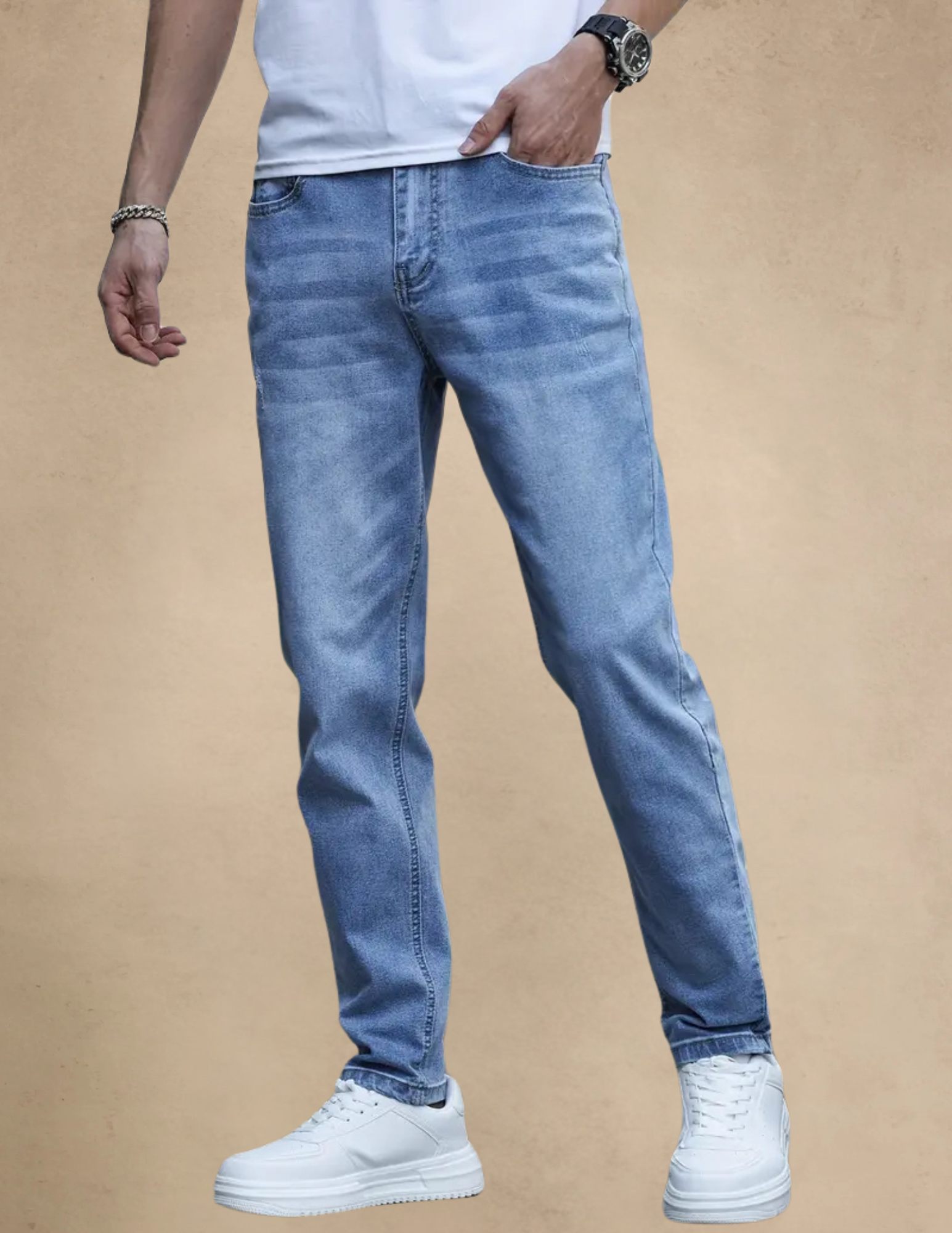 Spodnie Męskie Jeansowe Slim Fit Miejskie