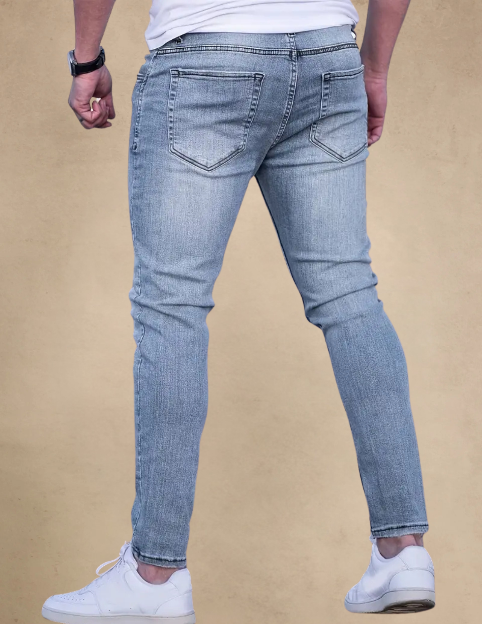 Spodnie Męskie Jeansowe Slim Fit Casualowe