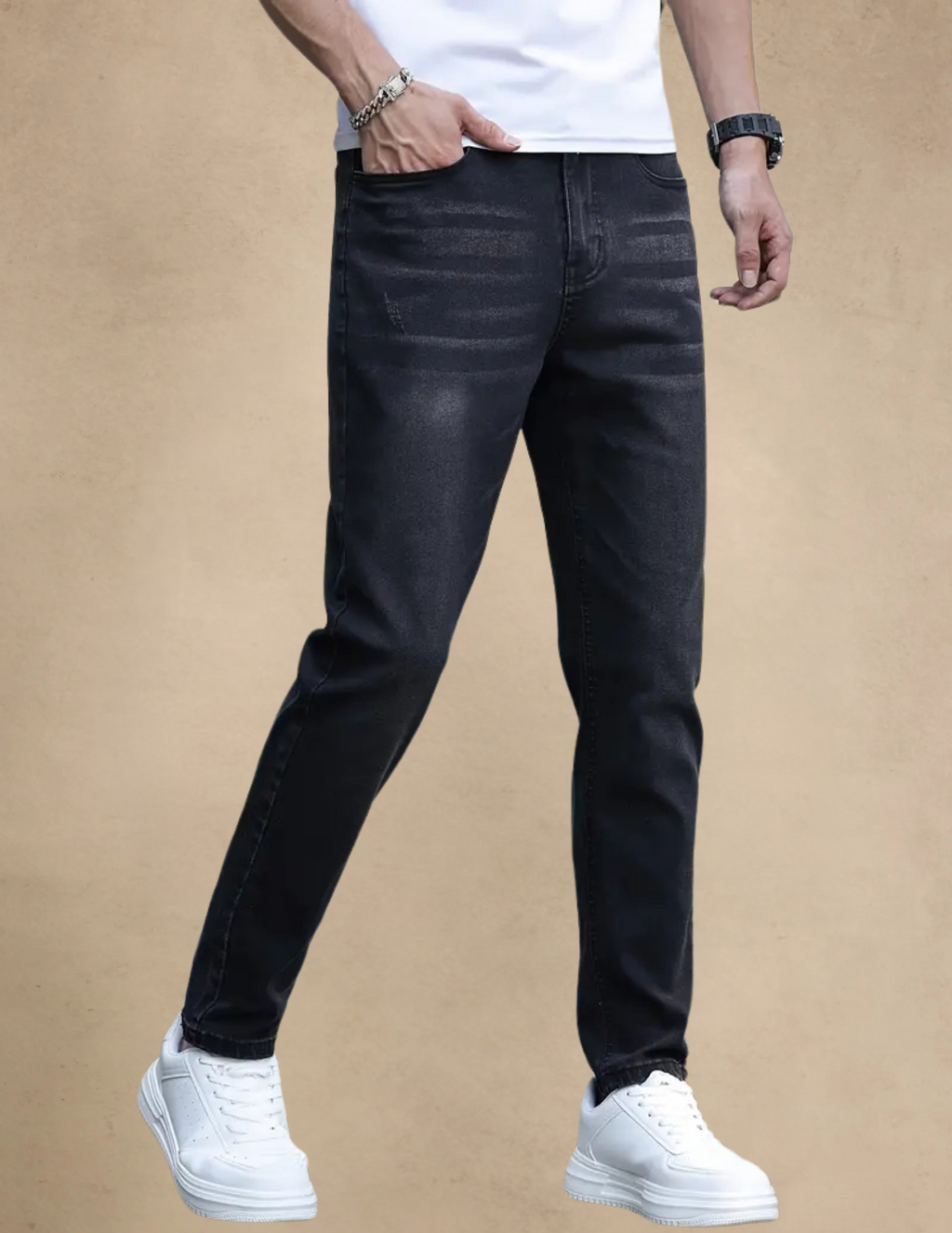 Spodnie Męskie Jeansowe Slim Fit Miejskie