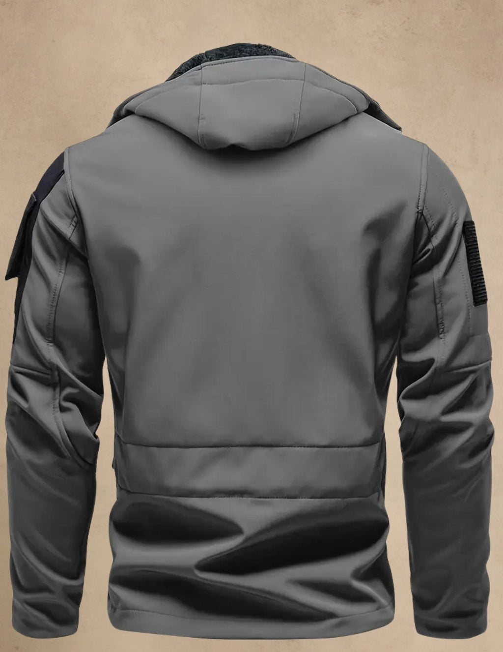 Męska Kurtka Softshell z Kapturem, Wiatroodporna, Taktyczna Outdoor, Zapinana na Zamek z Kieszeniami