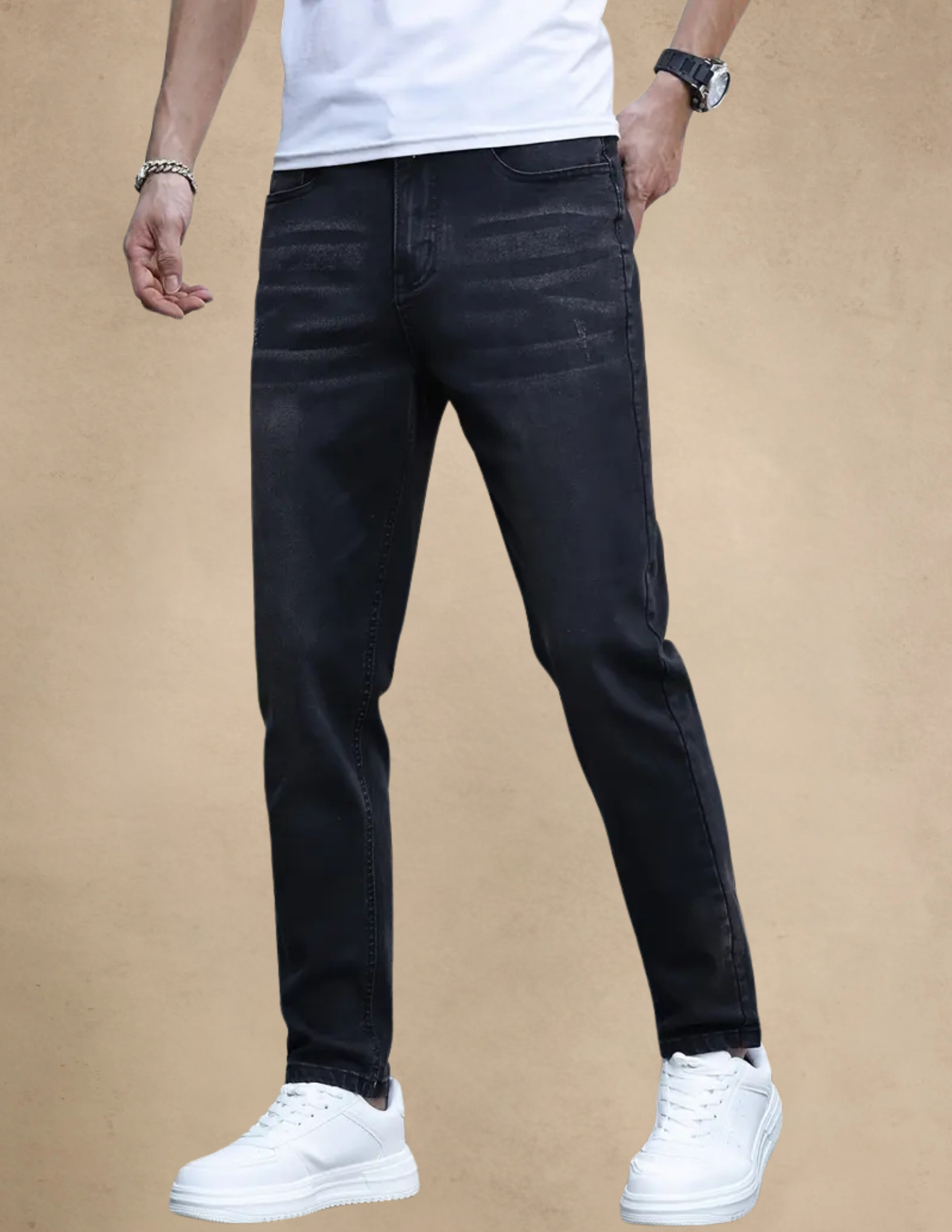 Spodnie Męskie Jeansowe Slim Fit Miejskie
