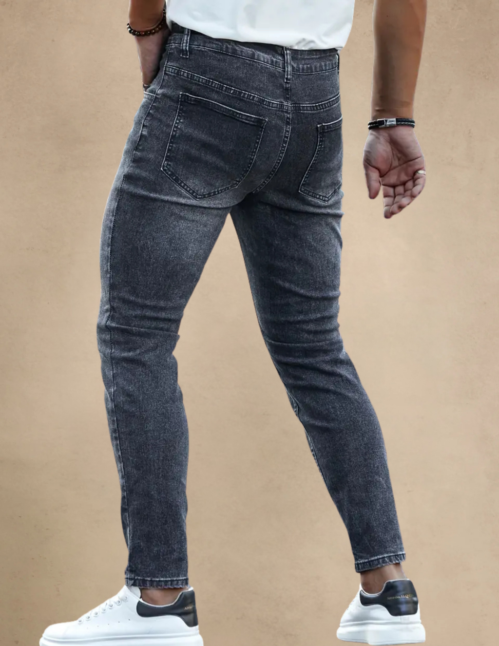 Spodnie Męskie Jeansowe Slim Fit Casualowe
