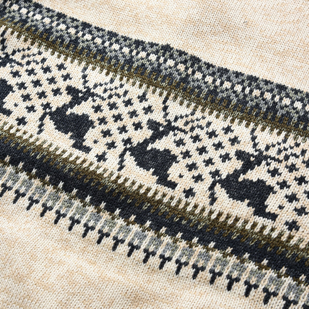 Męski sweter norweski ze stójką na zamek – zdjęcie 7