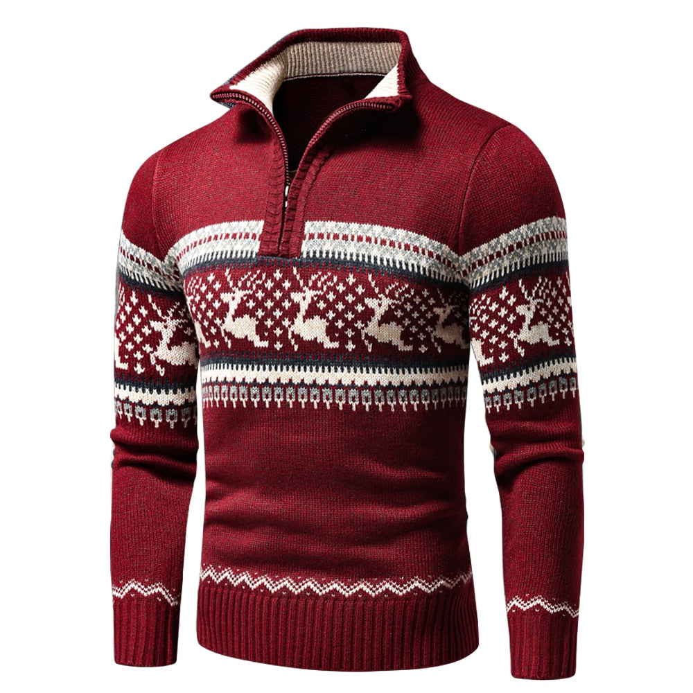 Męski sweter norweski ze stójką na zamek – zdjęcie 1
