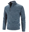 Męski sweter half-zip z melanżowej dzianiny – zdjęcie 1