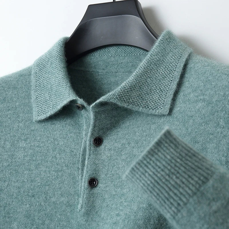 Męski sweter polo z kołnierzykiem – zdjęcie 10