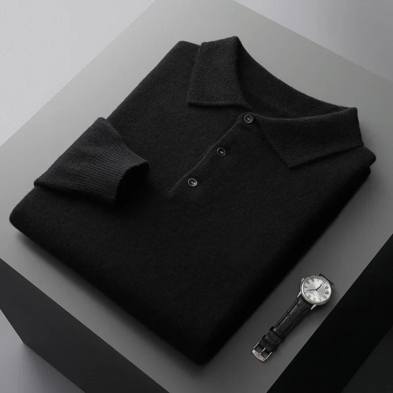 Męski sweter polo z kołnierzykiem – zdjęcie 8
