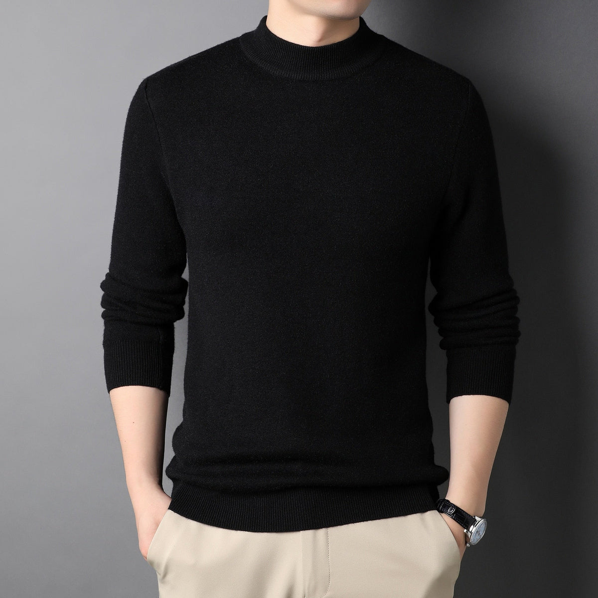 Elegancki męski sweter z półgolfem – zdjęcie 5