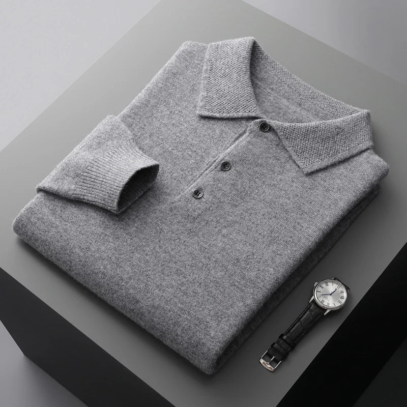 Męski sweter polo z kołnierzykiem – zdjęcie 9