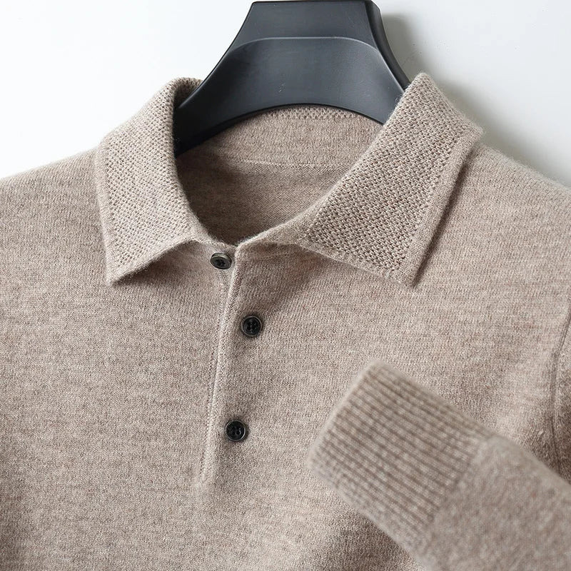 Męski sweter polo z kołnierzykiem – zdjęcie 1
