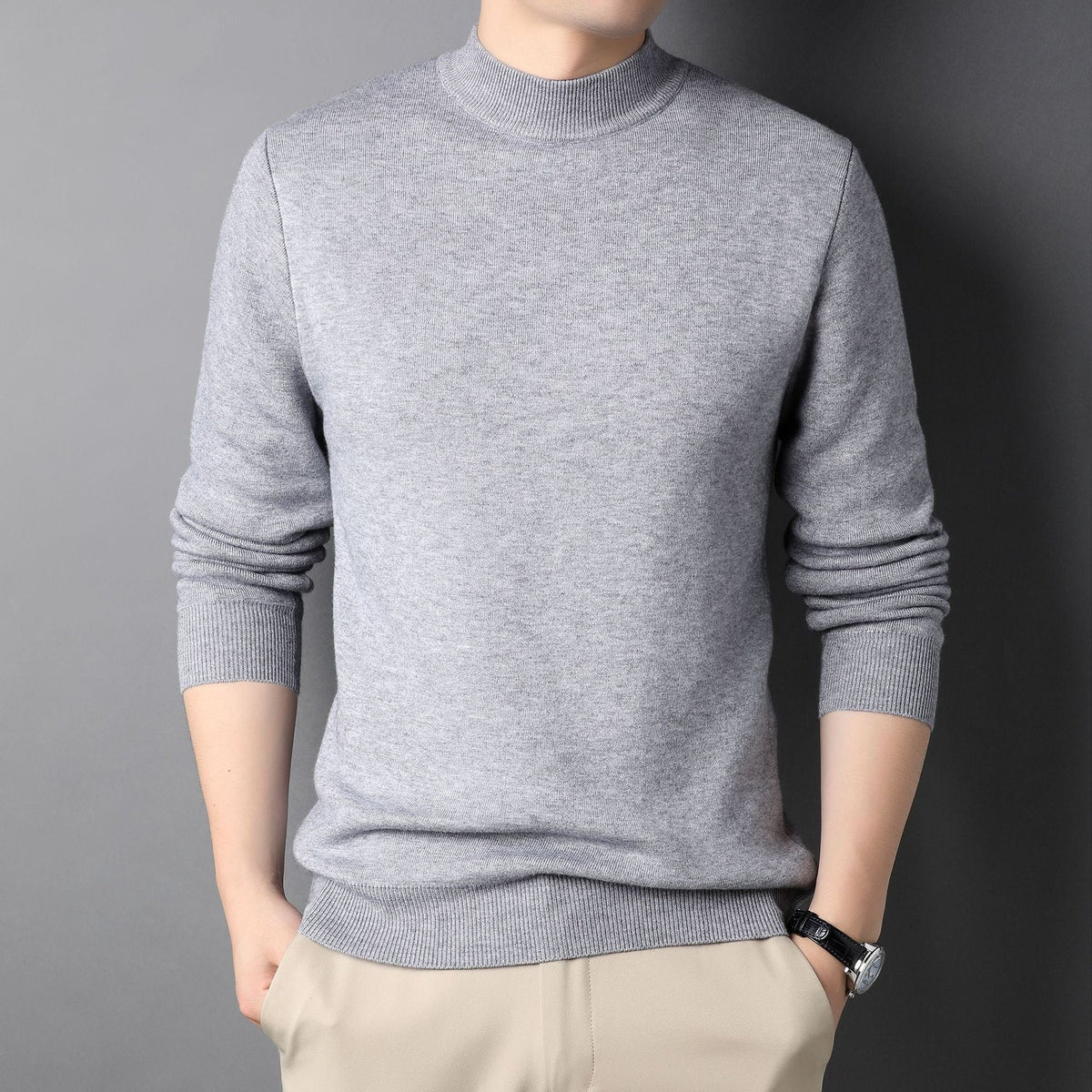 Elegancki męski sweter z półgolfem – zdjęcie 6