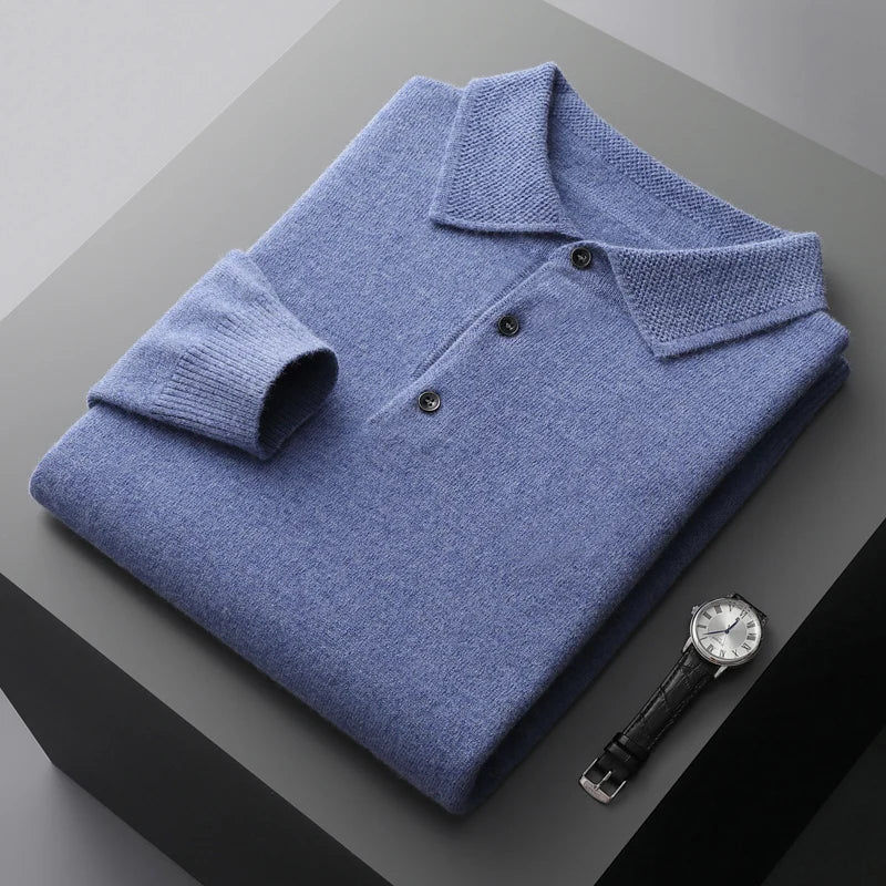 Męski sweter polo z kołnierzykiem – zdjęcie 11