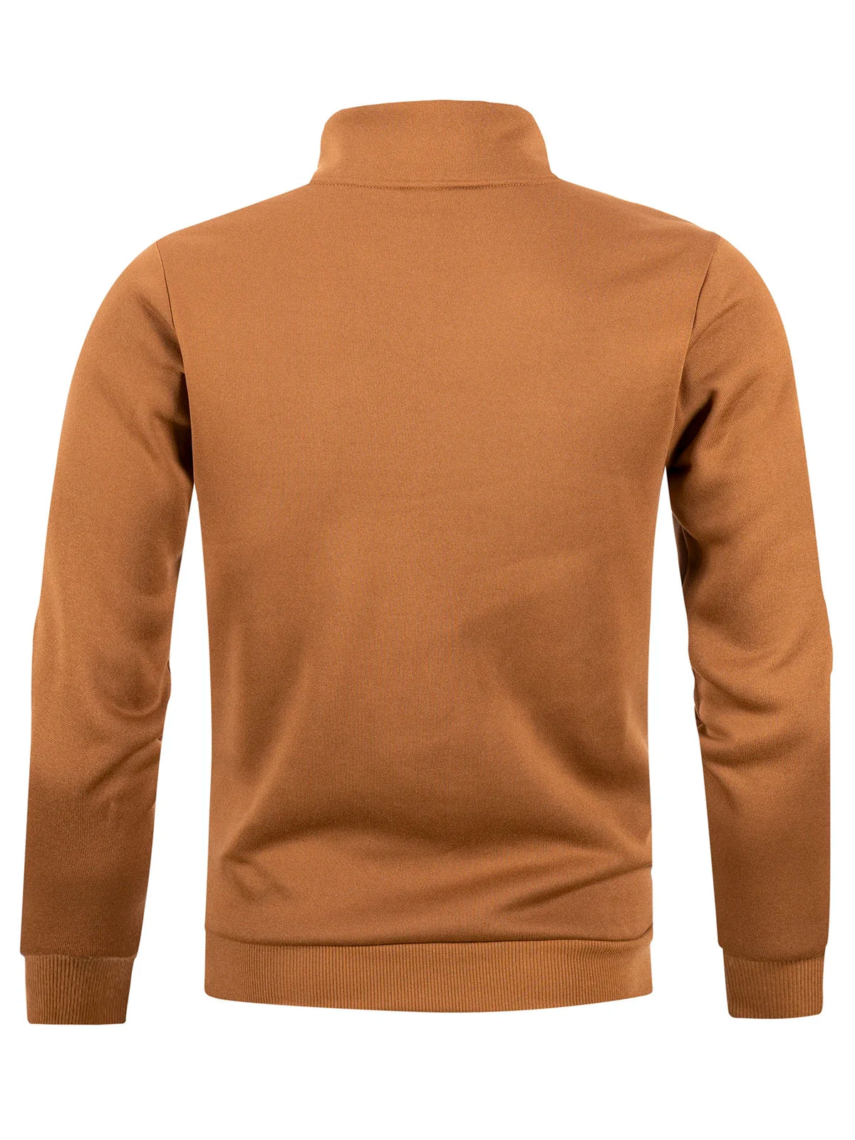 Męski Sweter ze Stójką na Zamek Quarter-Zip, Dzianinowy, Gładki, Długi Rękaw na Jesień i Zimę
