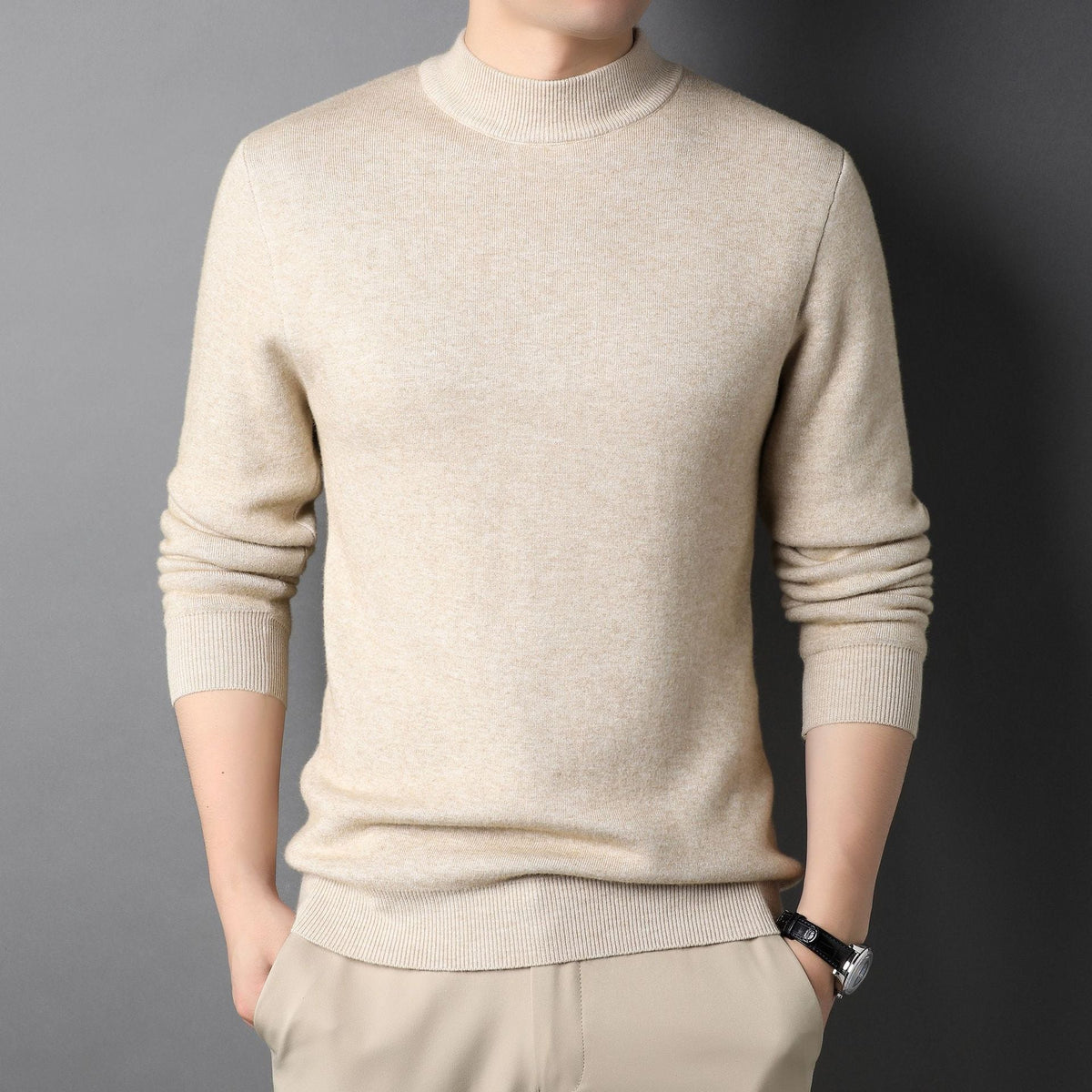 Elegancki męski sweter z półgolfem – zdjęcie 2