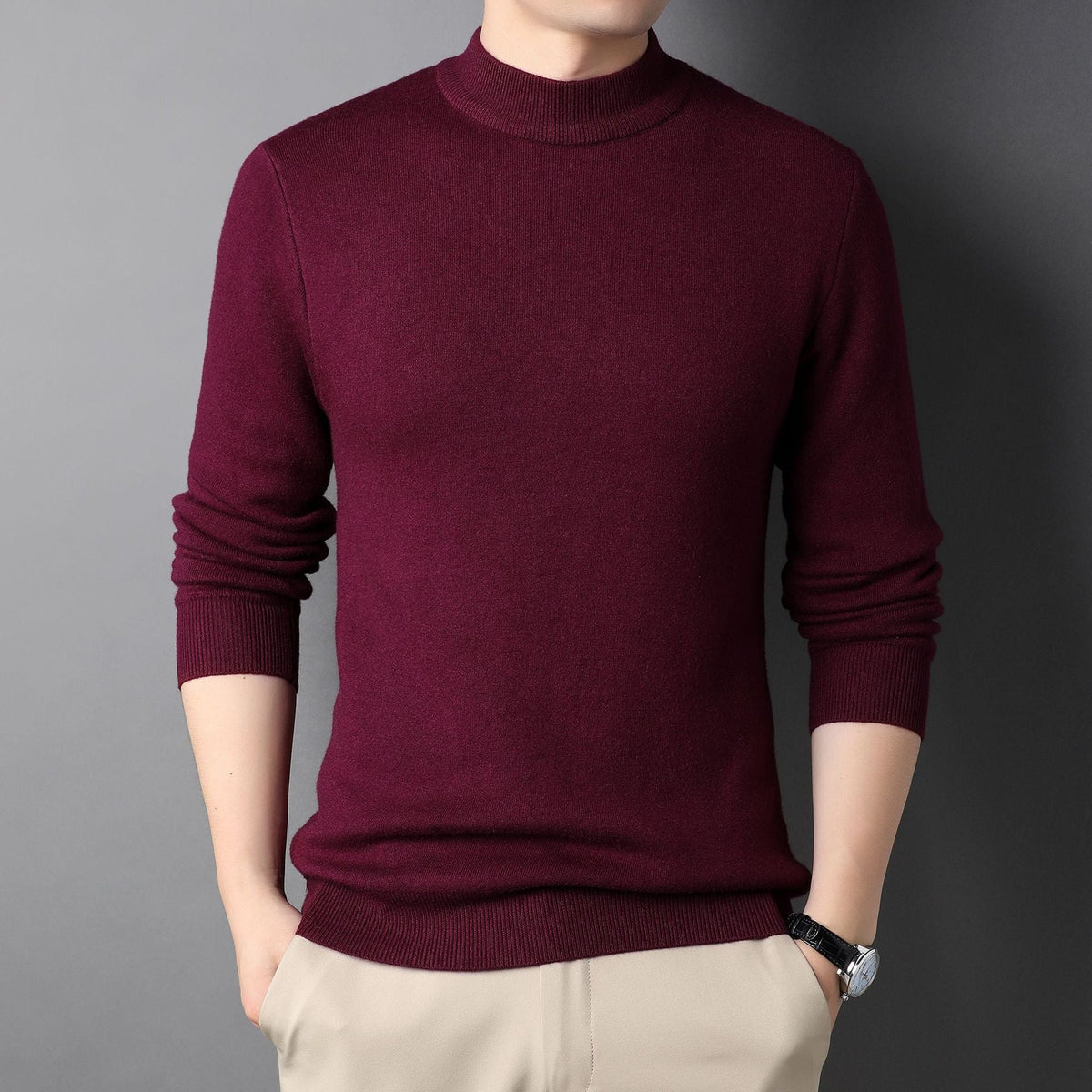 Elegancki męski sweter z półgolfem – zdjęcie 7