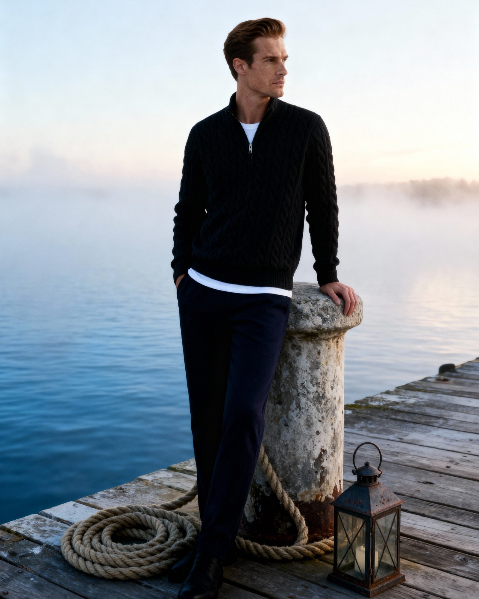 Granada — Sweter Half-Zip Bawełniany