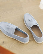 Mokasyny Męskie Slip-On Styl Brytyjski Płótno