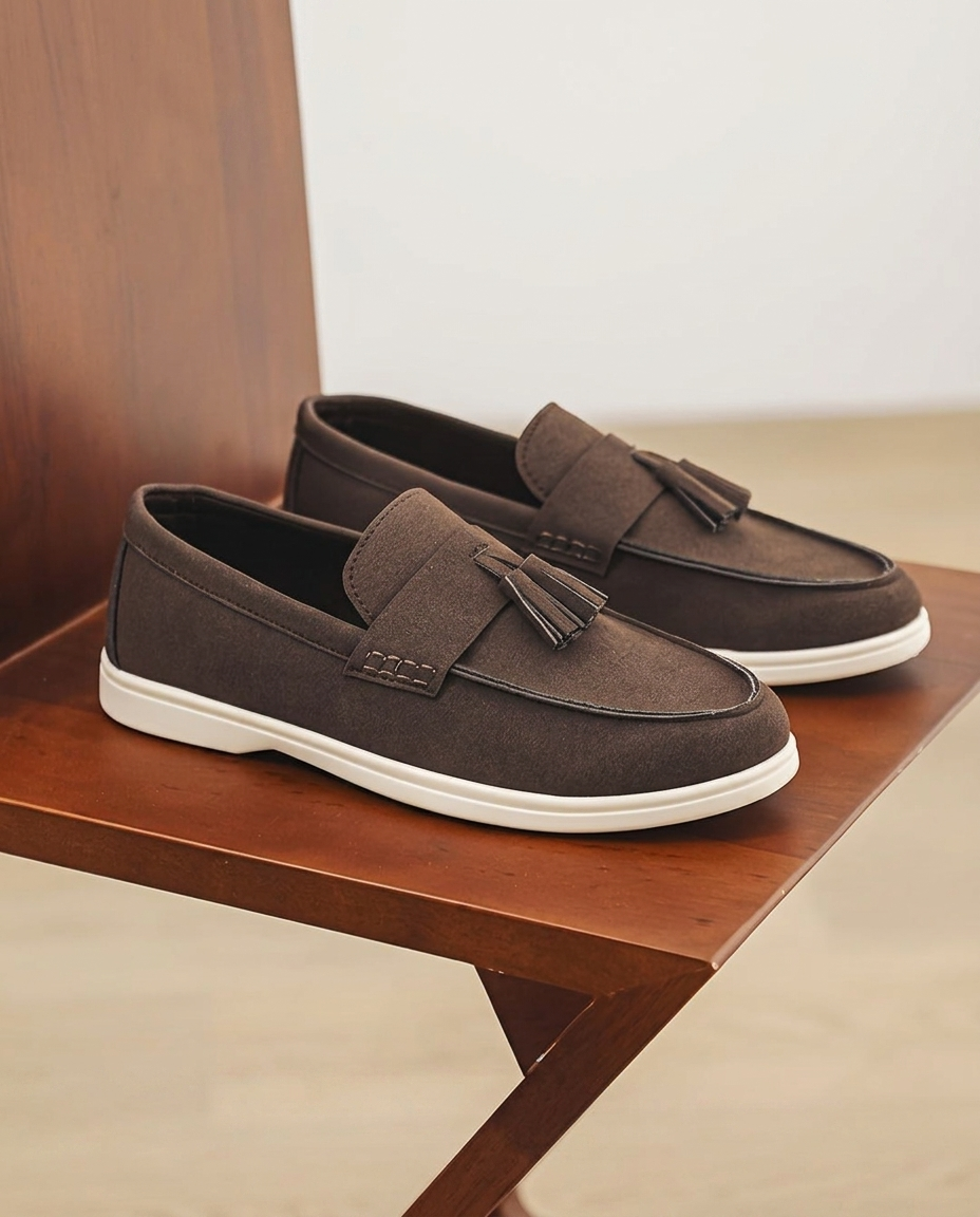 Noto — Mokasyny Slip-On Styl Brytyjski Płótno