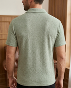 Koszulka Polo Męska Jacquard w Kratę na Co Dzień