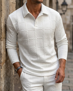 Koszulka Polo Męska Jacquard Casual Wiosna-Jesień