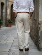 Spodnie Męskie Wysoki Stan Slim Fit Biznesowe