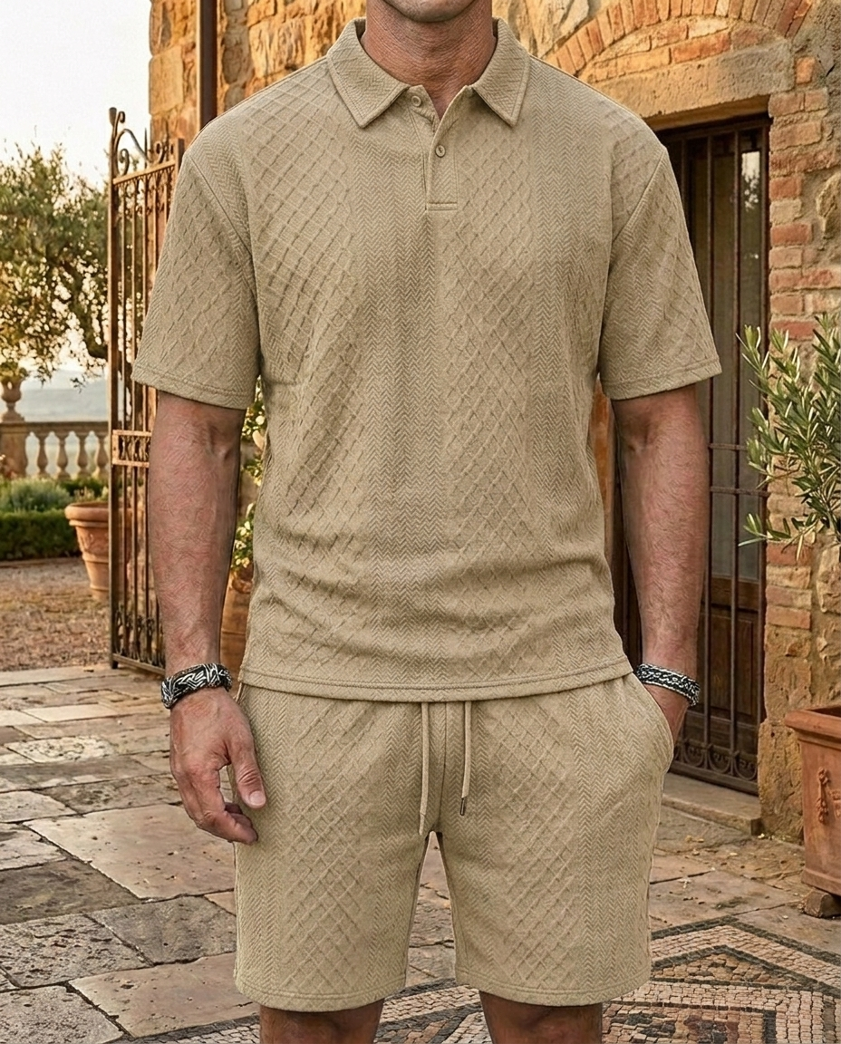 Verona — Komplet Polo i Szorty Jacquard