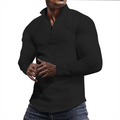 Męski sweter half-zip slim z waflową fakturą – zdjęcie 1
