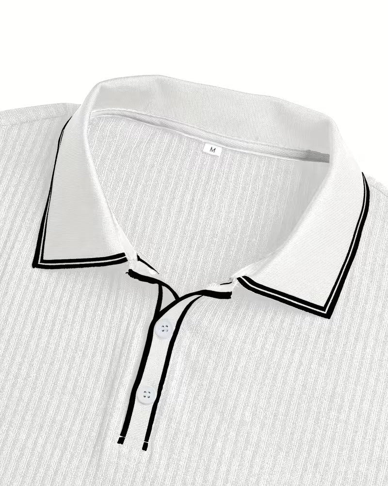 Garda — Koszula Jacquard Krótki Rękaw Elegancka