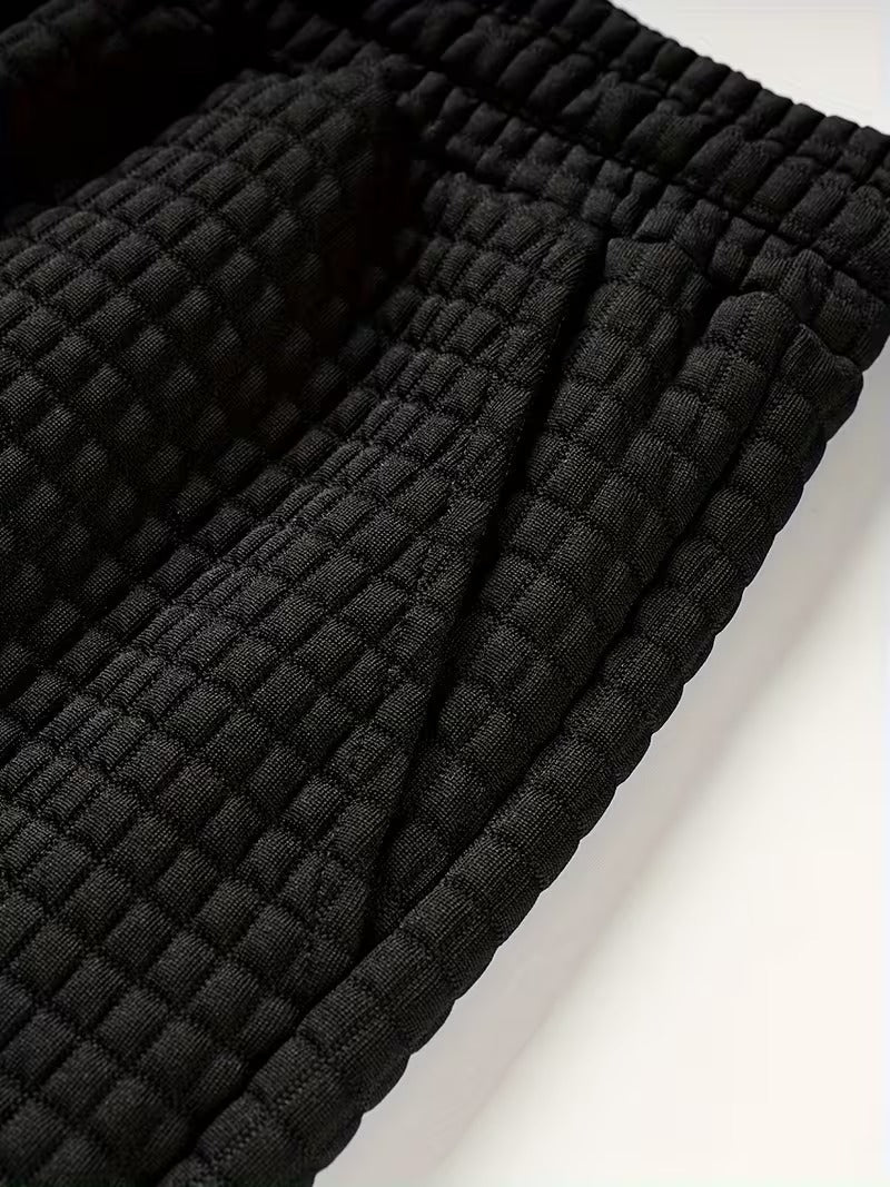 Lucca — Szorty Waffle Jacquard w Kontrastowe Paski