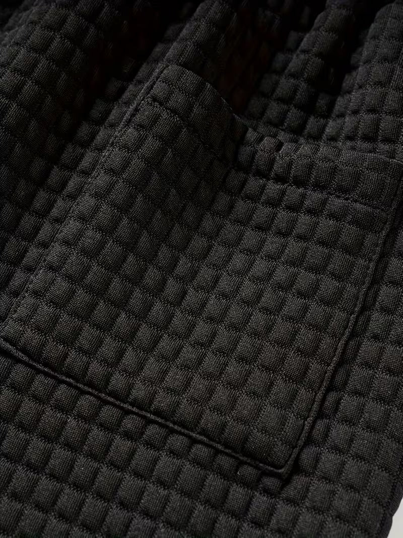 Lucca — Szorty Waffle Jacquard w Kontrastowe Paski